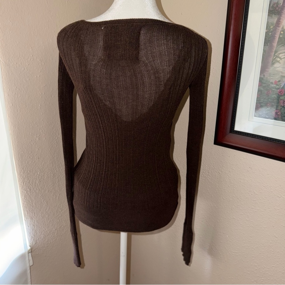 Vintage Y2K Abercrombie & Fitch 2000s Knit Long Sleeve Henley Top - Picture 5 of 6